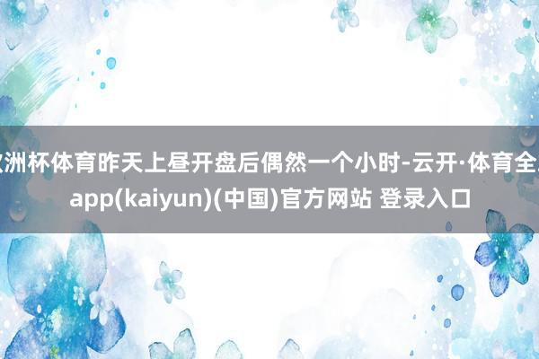 欧洲杯体育昨天上昼开盘后偶然一个小时-云开·体育全站app(kaiyun)(中国)官方网站 登录入口