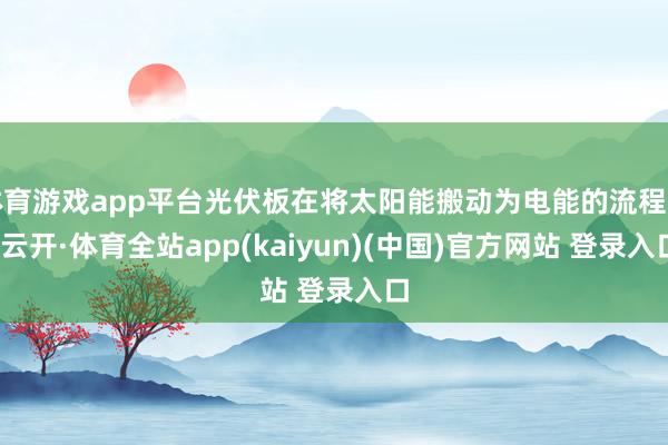 体育游戏app平台光伏板在将太阳能搬动为电能的流程中-云开·体育全站app(kaiyun)(中国)官方网站 登录入口